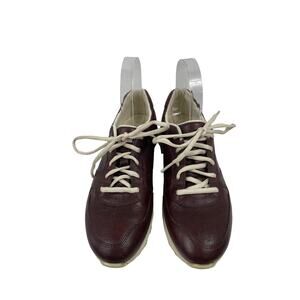 Ecco Burgundy Red Leather Oxfords Sneakers Womens Size 38 / US 7/7.5